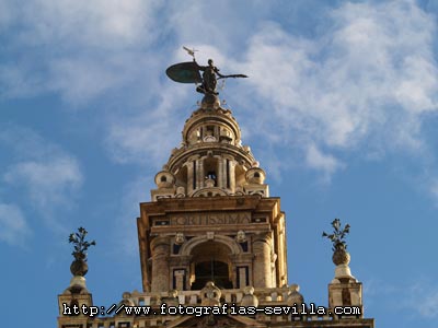 Seville, the Giralda: the Cathedral's Tower. The statue "Giraldillo"