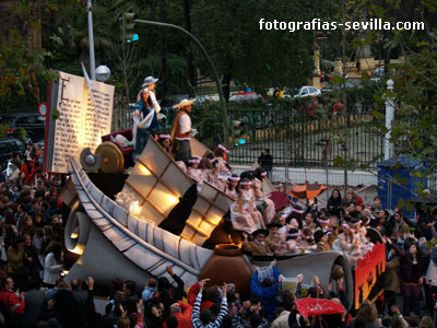 Carroza dedicada a don Quijote, Cabalgata de Reyes de Sevilla