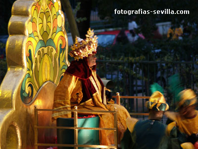 Baltasar, el rey negro, en la Cabalgata de Reyes de Sevilla