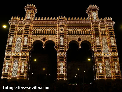 Portada del año 2008 de la Feria de abril de Sevilla de noche